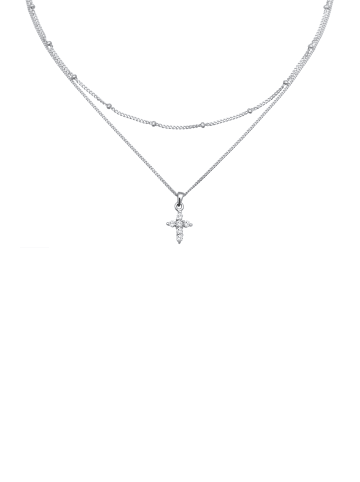 Elli Halskette 925 Sterling Silber Kreuz, Kugel in Silber