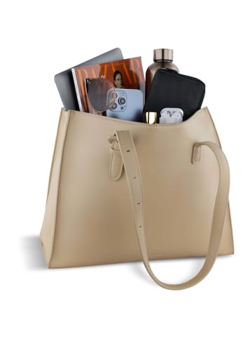 Bugatti Luna Business Tasche - Handtasche 40.5 cm (schwarz) in beige