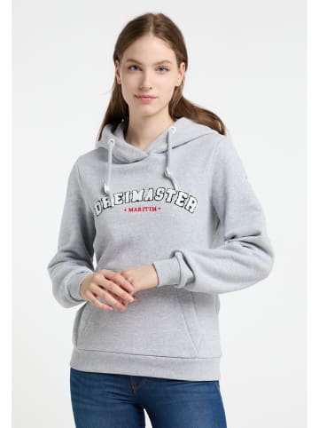 DreiMaster Damen Kapuzenpullover in Hellgrau Melange