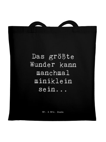 Mr. & Mrs. Panda Tote Bag Spruch Wunder Entdecken mit Spruch in Schwarz