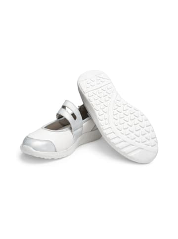 VITAFORM Echt Leder & vitaform Stretch Ballerinas in weiß/silber