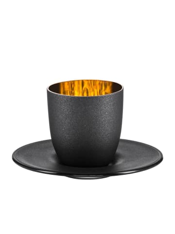 Eisch Espressotasse mit Untersetzer Cosmo 100 ml in schwarz