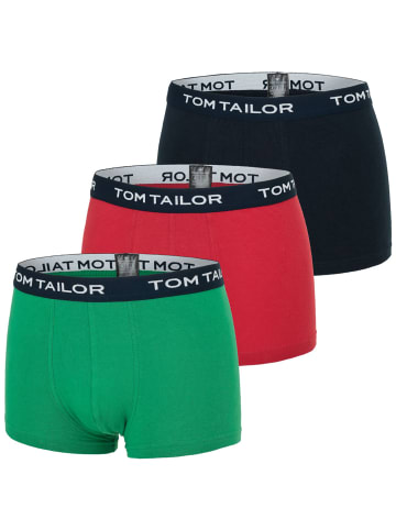 Tom Tailor Boxershorts 3er Pack in Rot / Blau / Grün