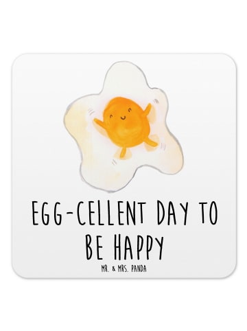 Mr. & Mrs. Panda Untersetzer Spiegelei Ei mit Spruch in Weiß