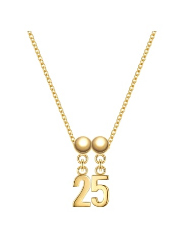 Glanzstücke München Set (Kette + 2 Charms) Zahl 25 aus Sterling Silber in gelbgold