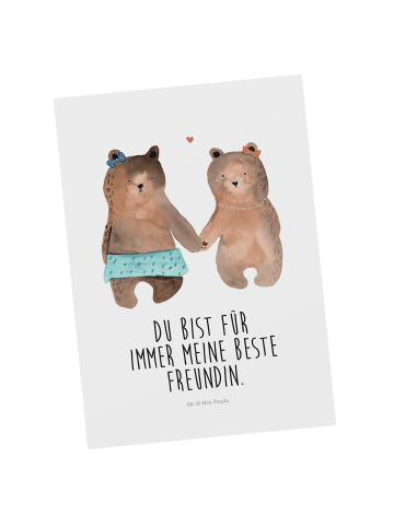 Mr. & Mrs. Panda einzelkarte Bär Freundin mit Spruch in Weiß