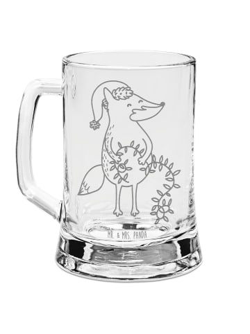 Mr. & Mrs. Panda Bierkrug Fuchs Weihnachten ohne Spruch in Transparent