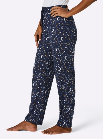 WITT WEIDEN Schlafanzug-Hose in marine-ocker-bedruckt