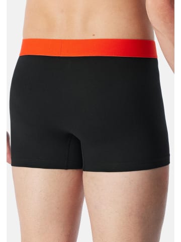 Schiesser Retro Short / Pant 95/5 Cotton in Schwarz / orange / beige