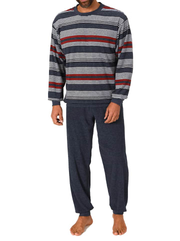 NORMANN Frottee Schlafanzug langarm Bündchen - 81459 in rot