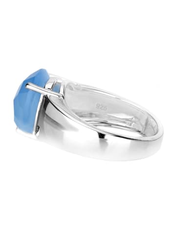 Xen Ring "Chalcedon dyed blue 925 Sterlingsilber" in Blau