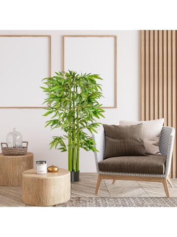 HOMCOM künstliche Pflanze-Ø17 x 160H cm-Grün+Schwarz<br/>