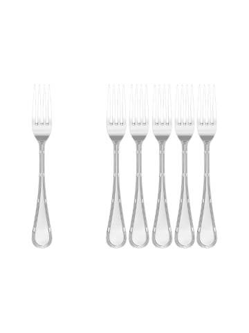 Villeroy & Boch 6er Set Tafelgabel Kreuzband Septfontaines in Silber 203 mm in silber