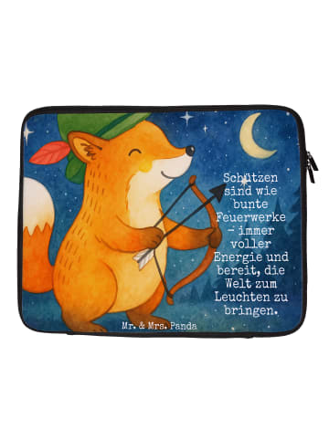 Mr. & Mrs. Panda Laptop Tasche Schütze Astrologie Design mit Spruch in Weiß