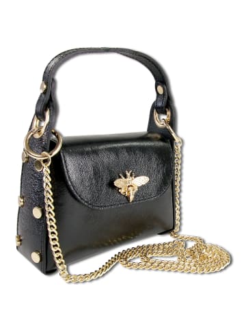 Toscanto Toscanto Umhängetasche Leder schwarz metallic ca. 18cm