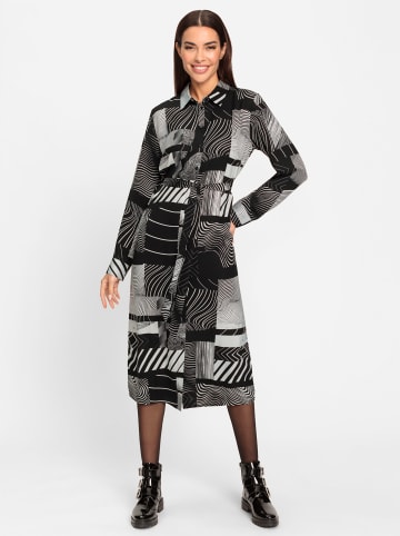 Heine Druckkleid in schwarz-ecru-bedruckt