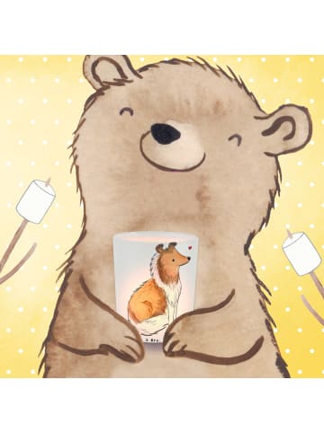 Mr. & Mrs. Panda Glas Teelichthalter Langhaar Collie Moment ohne... in Transparent