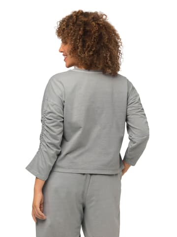 Ulla Popken Sweatshirt in hellgrau mélange