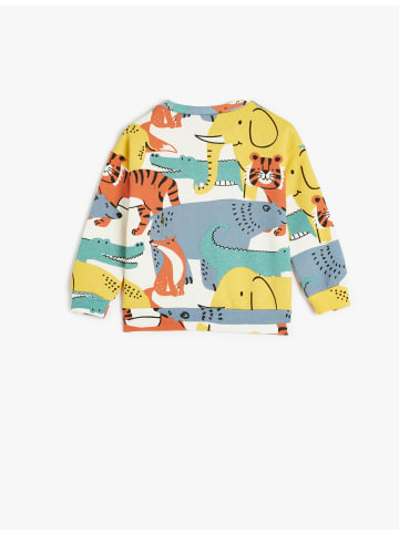 KOTON Sweatshirt in Ekru Gemustert