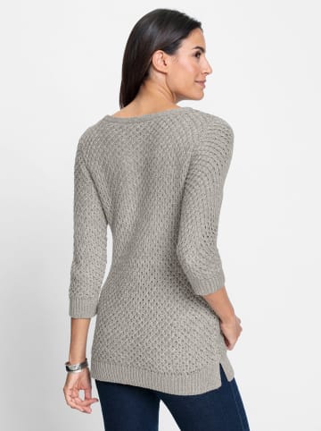 WITT WEIDEN Pullover in steingrau-ecru-meliert