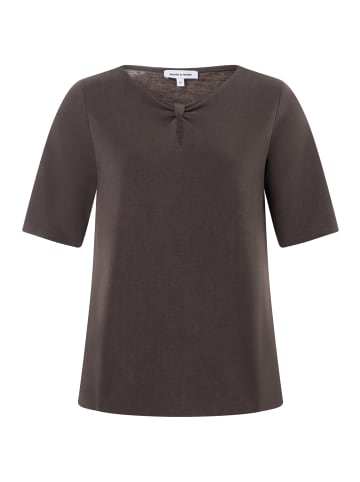 More & More softes Halbarmshirt, Knot-Detail in brown