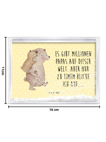 Mr. & Mrs. Panda Schneerahmen Papa Bär mit Spruch in Gelb Pastell
