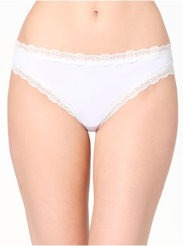 Nur Die Brasilslip Invisible Seamless Lace in Weiß