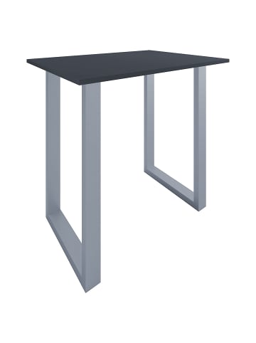 ebuy24 Bartisch Xona silberfarben Anthrazit 110 x 80 cm