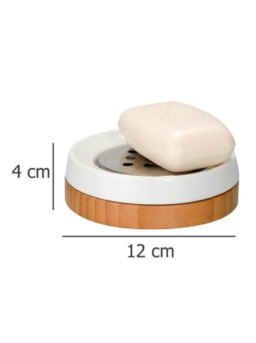 Wenko Seifenablage Seifenhalter Seifenschale in Weiß, (B) 12 x (H) 4 x (L) 12 cm