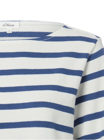 s.Oliver Sweatshirt in blau weiß - 0002