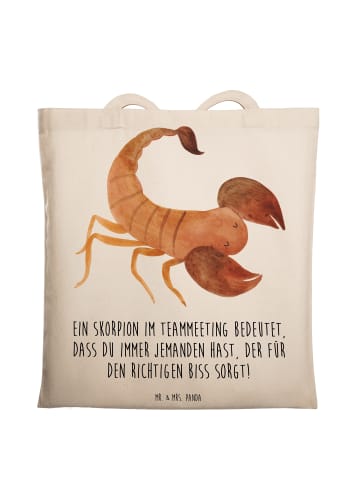 Mr. & Mrs. Panda Tragetasche Skorpion Biss mit Spruch in Creme