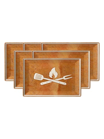 Ritzenhoff & Breker 6er Set Platten Rusty 30 x 20 cm in braun