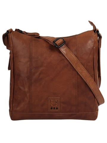 SPIKES & SPARROW Umhängetasche echt Leder in cognac