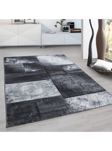 KADIMA DESIGN Teppich Kurzflor Karo Look Polypropylen Wohnzimmer in Grau