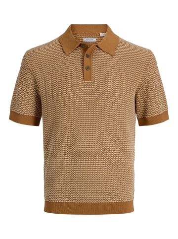 Jack & Jones Gestricktes Polo in Amber Brown