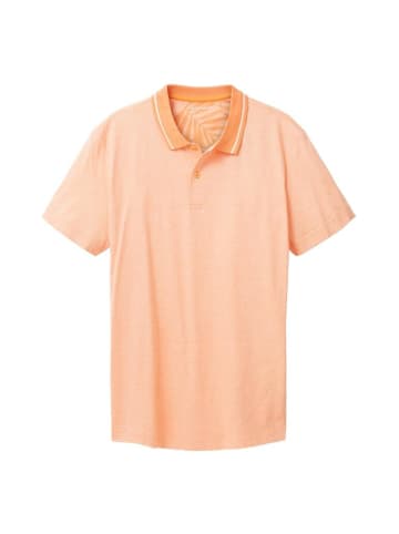 Tom Tailor Polo in melon orange white stripe