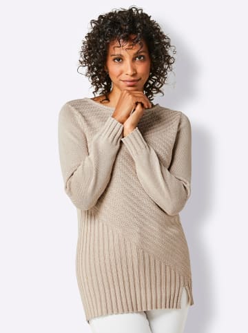 creation L Langarm-Pullover in beige-meliert