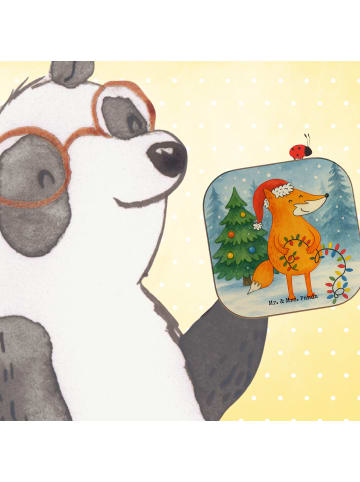 Mr. & Mrs. Panda Untersetzer Glas Fuchs Weihnachten Design ohne ... in Weiß