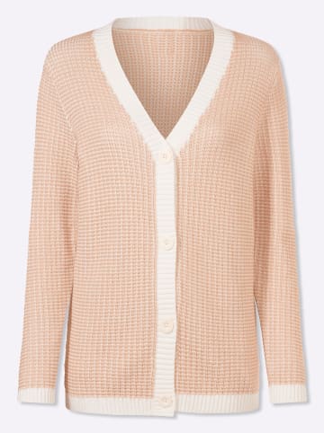 Sieh an! Strickjacke in beige-ecru-gemustert