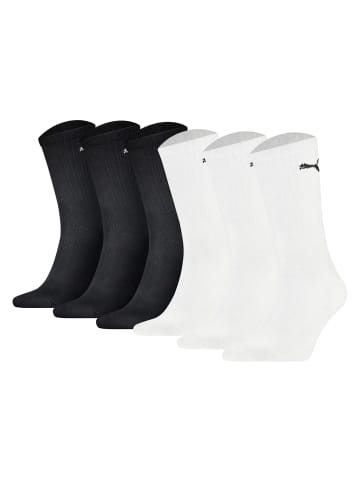 Puma Socken 6er Pack in Schwarz/Weiß