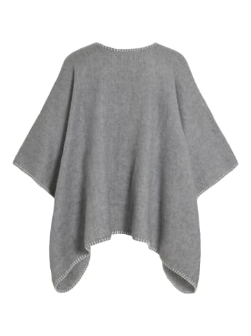Vila Poncho in Light Grey Melange