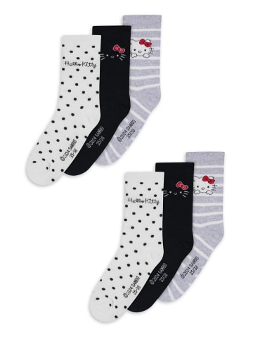 ONOMATO! 6er-Set: Socken Hello Kitty in Mehrfarbig