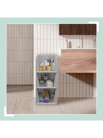 relaxdays 3 x Schrank Organizer in Grau - (B)33,5 x (H)24,5 x (T)43,5 cm