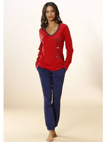 VIVANCE DREAMS Pyjama in rot-navy