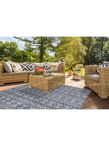 Kayoom Wohnzimmer Teppich – Kurzflorteppich Sunny 210 in hellblau - rechteckig