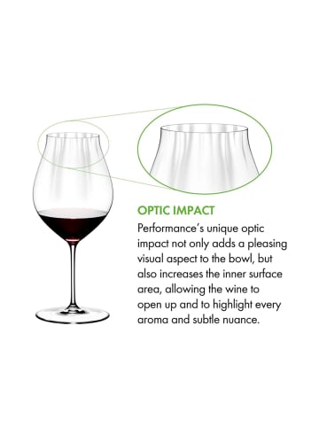 RIEDEL Glas 4er Set Pinot Noir Gläser Performance in 830 ml in transparent