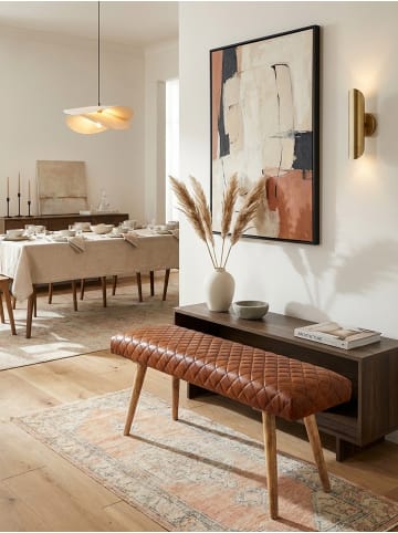 KADIMA DESIGN Sitzbank | Echtleder/Holz, 115x53x38cm, Flur, Design