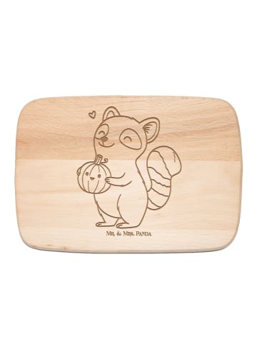 Mr. & Mrs. Panda Holzbrett Waschbär Kürbis ohne Spruch in Transparent