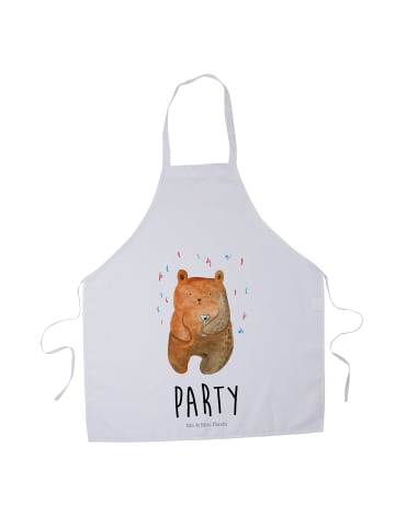 Mr. & Mrs. Panda Servierschürze Bär Party mit Spruch in Weiß