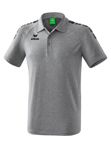 erima Essential 5-C Poloshirt in grau melange/schwarz